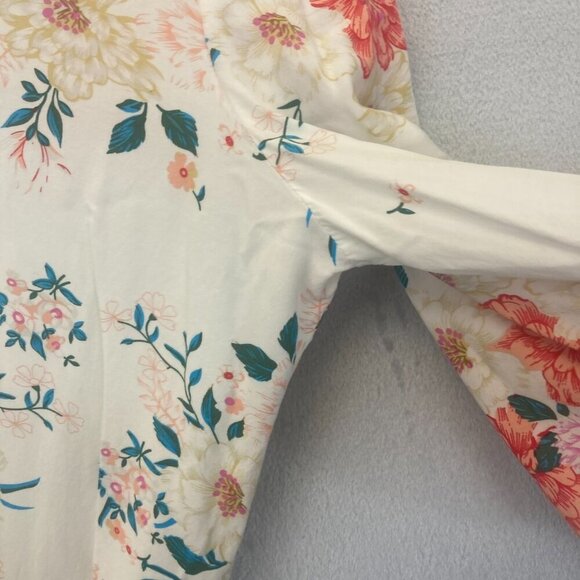 Linda Anderson Floral Embroidered Tunic Top Womens XL Boho Colorful 3/4 Sleeve - Picture 6 of 13